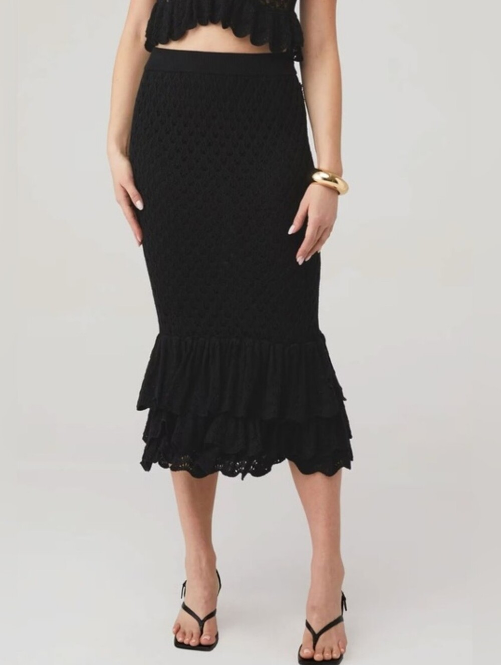 Beach Riot Polly Crochet Black Skirt Size Small New